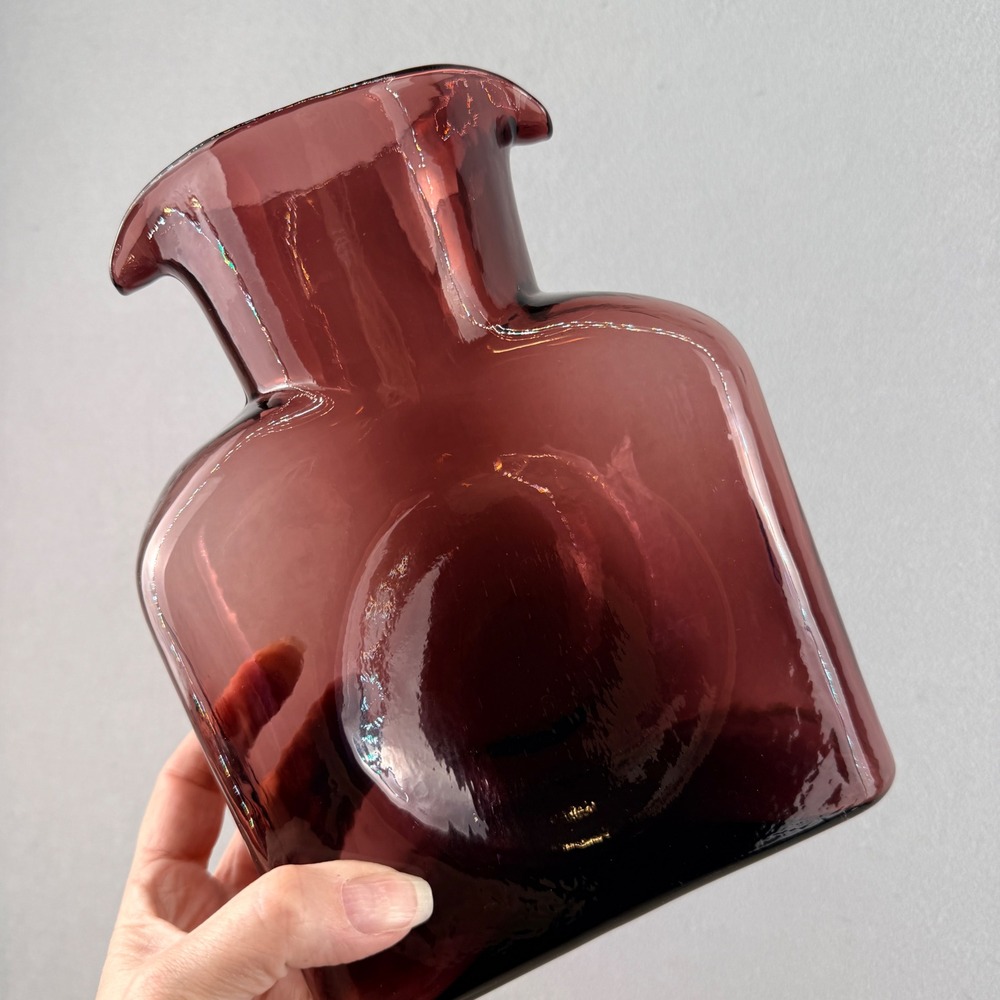Blenko 384 Water Bottle Amethyst Glass Double Spout Water Pitcher